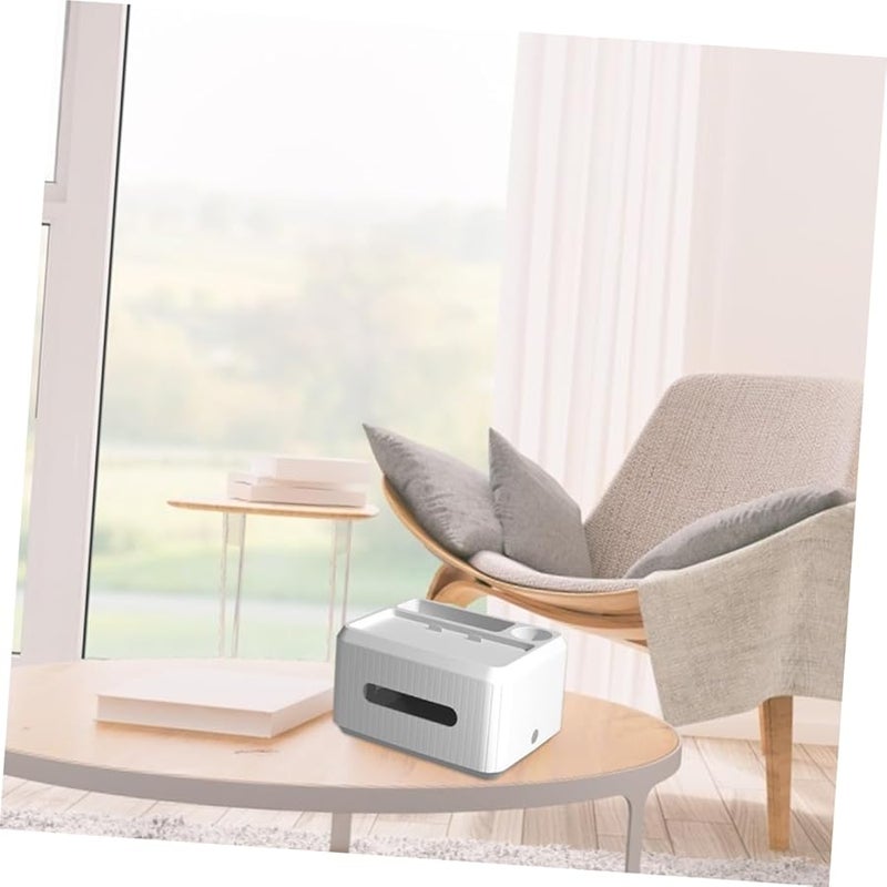 White Modern Desktop Tissue Box Holder Organizer For Easy Access And Neat Storage - Image 5